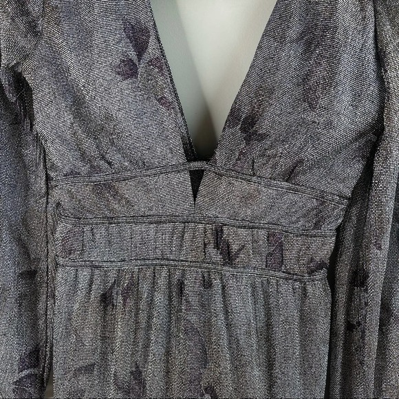 BA&SH metallic silver floral Lili Noir maxi dress - Picture 5 of 14